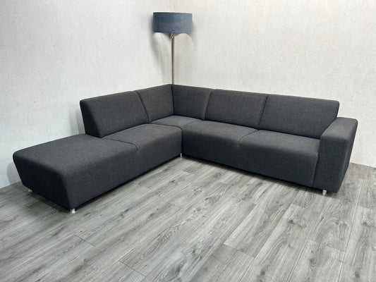 Antraciet Hoekbank ~ Vaste Kussens - Banken Bazaar