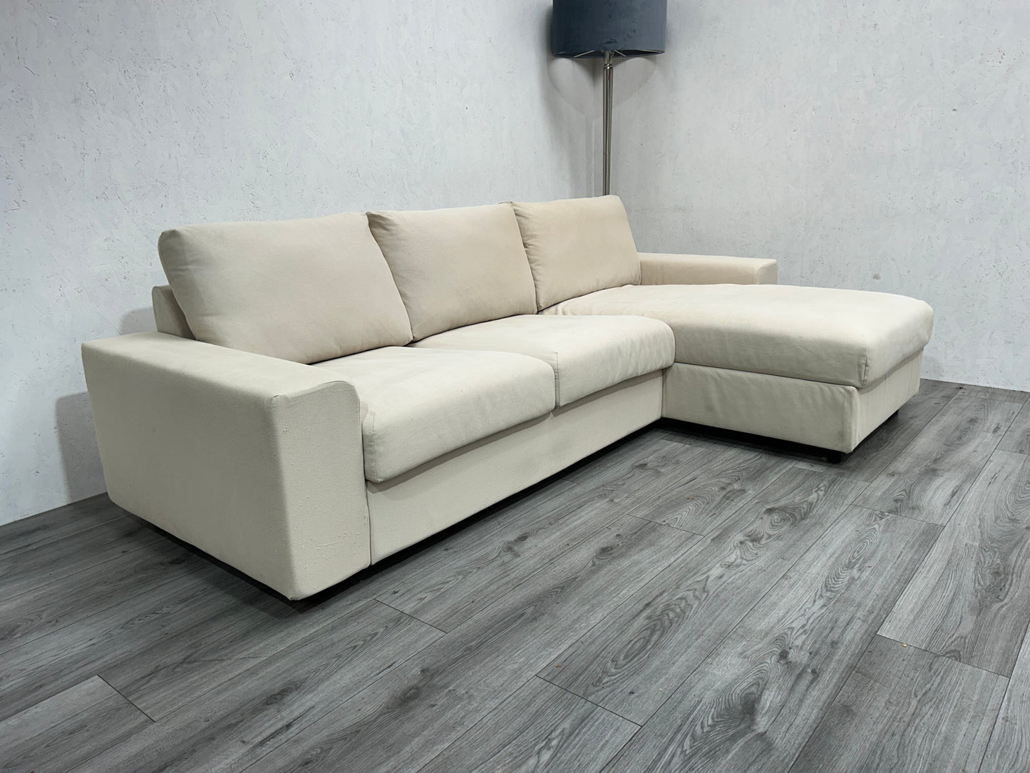 Beige Hoekbank Met Opbergvak ~ Losse Rugkussens - Banken Bazaar