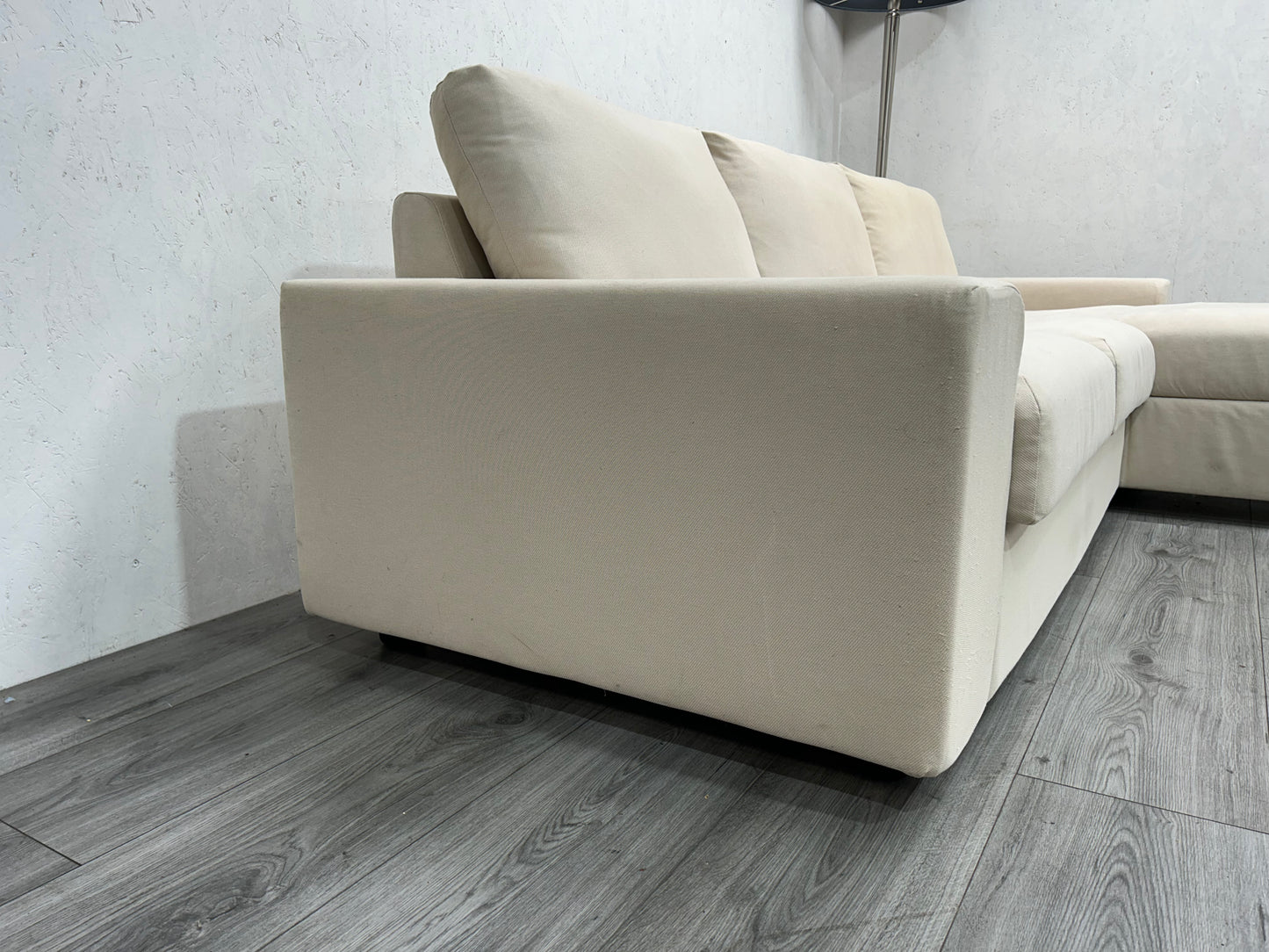 Beige Hoekbank Met Opbergvak ~ Losse Rugkussens - Banken Bazaar