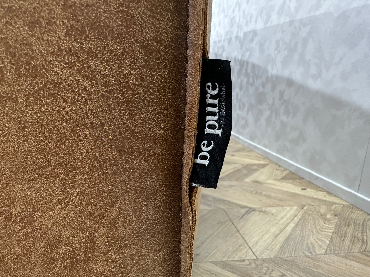 Be Pure Cognac Bruine 3-Zits Bank Inc. Groene Fauteuil - Losse Kussens