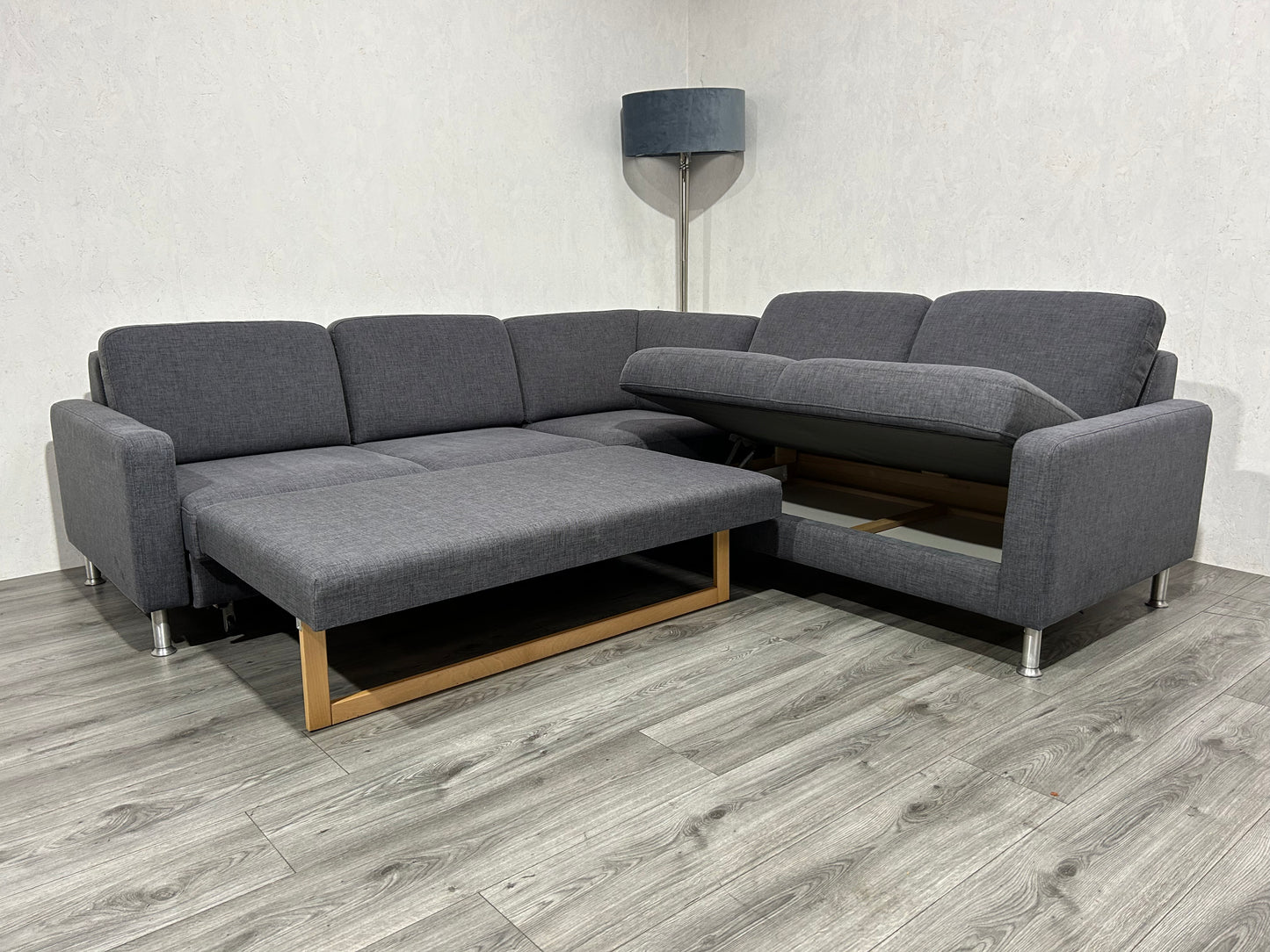 Antraciet Hoekbank Met Slaapfunctie ~ Opbergruimte - Banken Bazaar