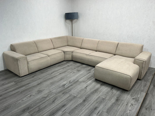 Beige U Bank ~ Vaste Kussens - Banken Bazaar