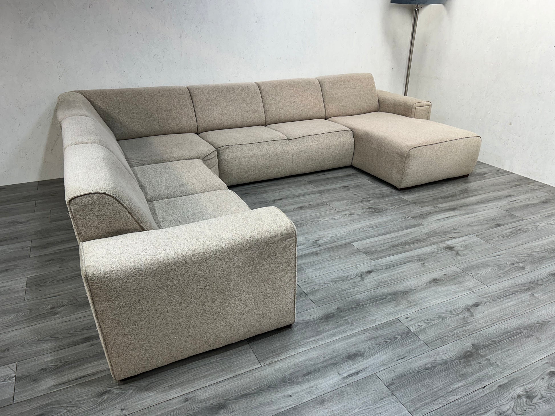 Beige U Bank ~ Vaste Kussens - Banken Bazaar