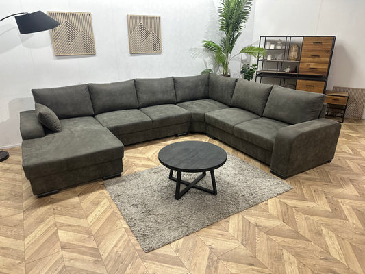 !Showroommodel! Antraciet Suède Stoffen U Bank