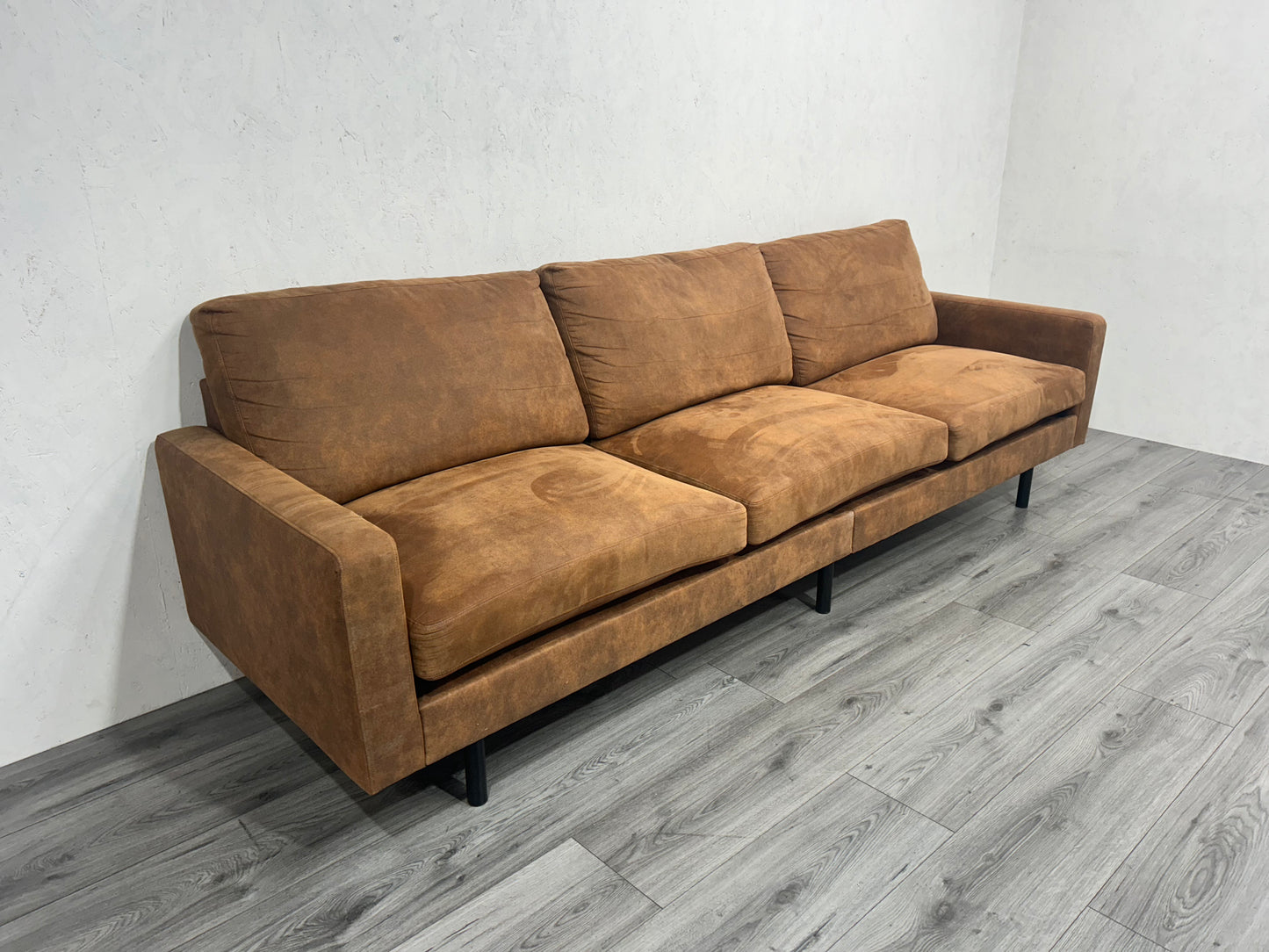 Cognac Bruine 3-Zits Bank ~ Nieuwstaat - Banken Bazaar