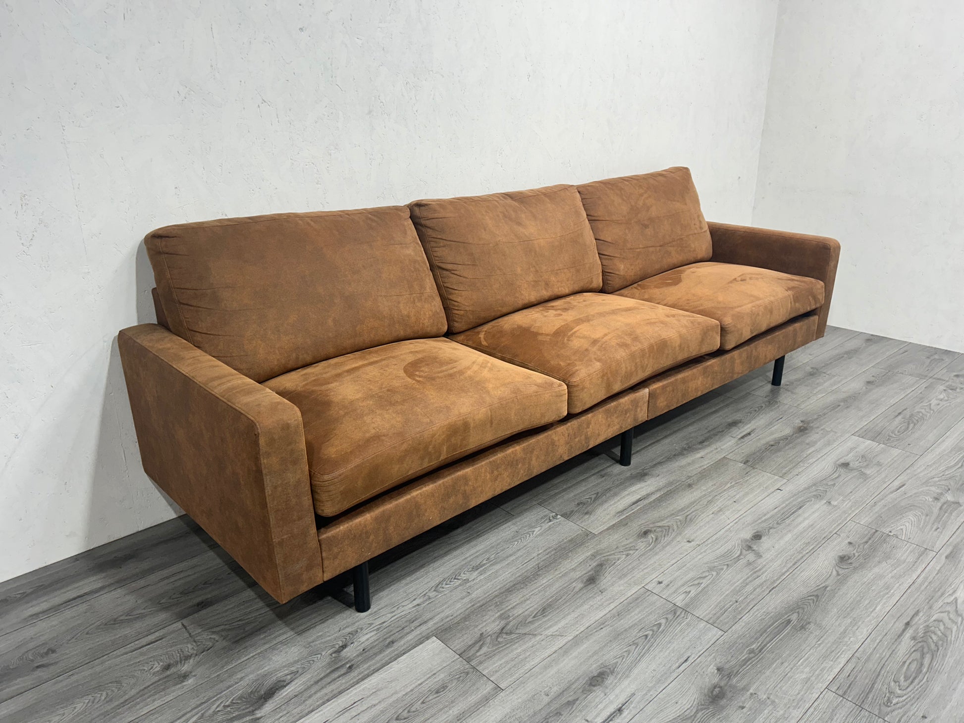 Cognac Bruine 3-Zits Bank ~ Nieuwstaat - Banken Bazaar