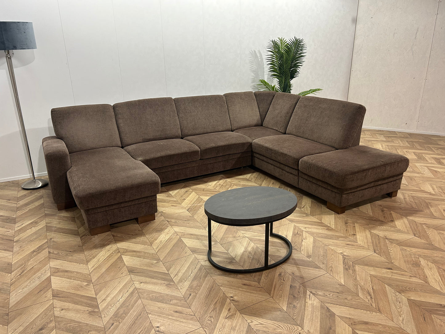 Multifunctionele H&H Bruine U Bank ~ Slaapfunctie ~ Opbergruimte