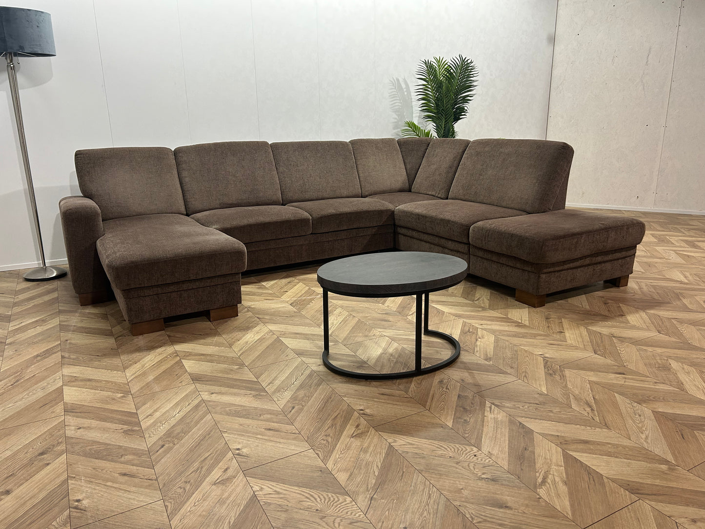 Multifunctionele H&H Bruine U Bank ~ Slaapfunctie ~ Opbergruimte
