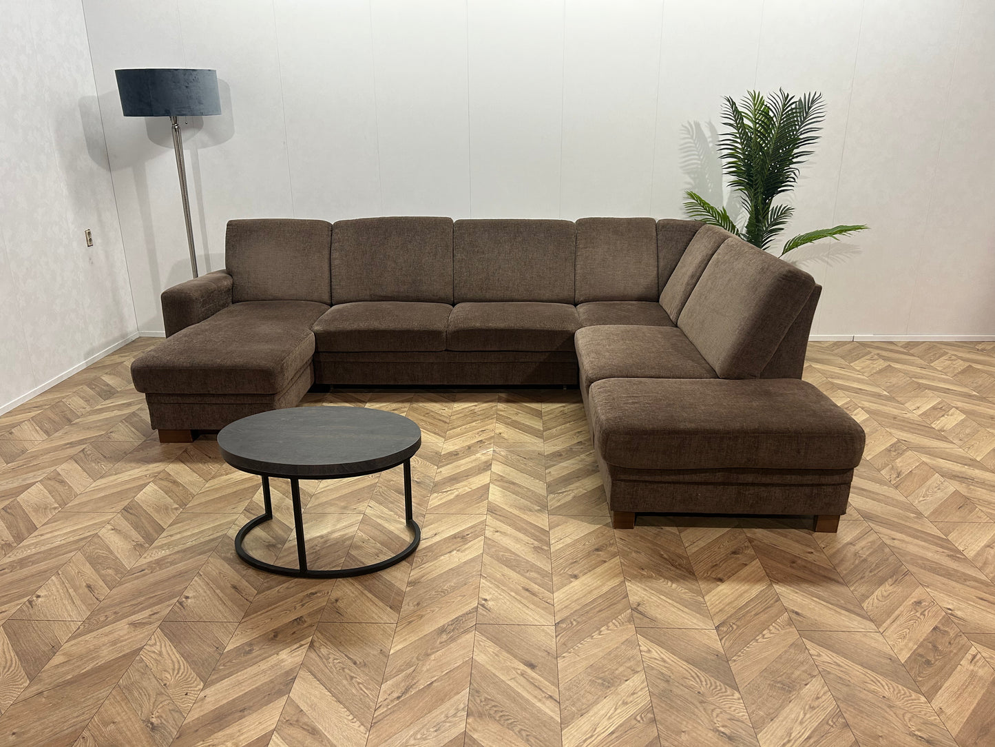 Multifunctionele H&H Bruine U Bank ~ Slaapfunctie ~ Opbergruimte