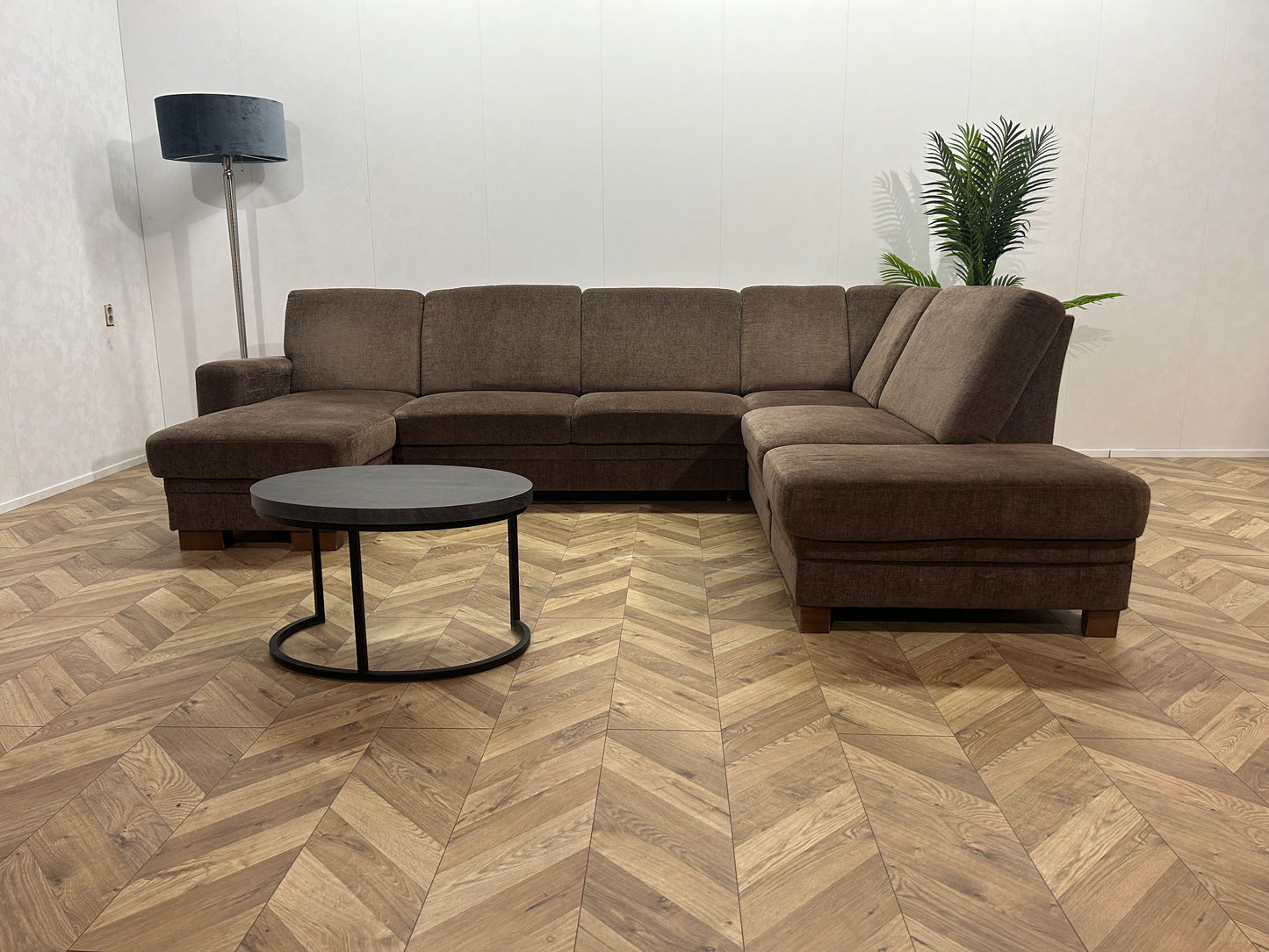 Multifunctionele H&H Bruine U Bank ~ Slaapfunctie ~ Opbergruimte