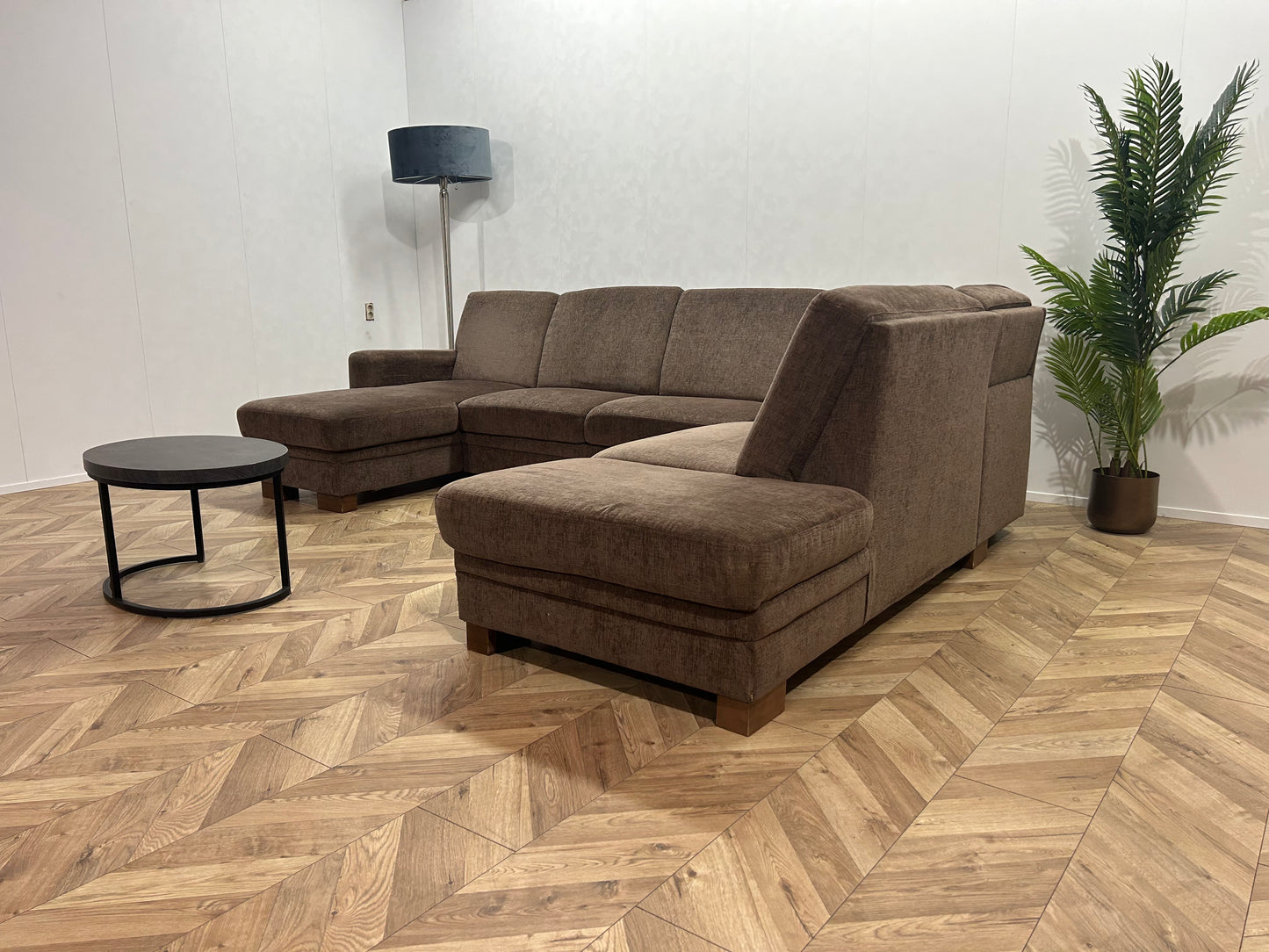 Multifunctionele H&H Bruine U Bank ~ Slaapfunctie ~ Opbergruimte