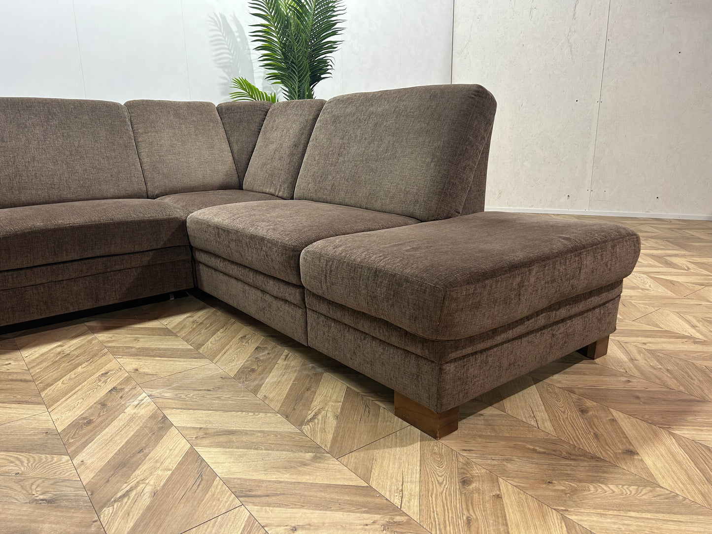 Multifunctionele H&H Bruine U Bank ~ Slaapfunctie ~ Opbergruimte