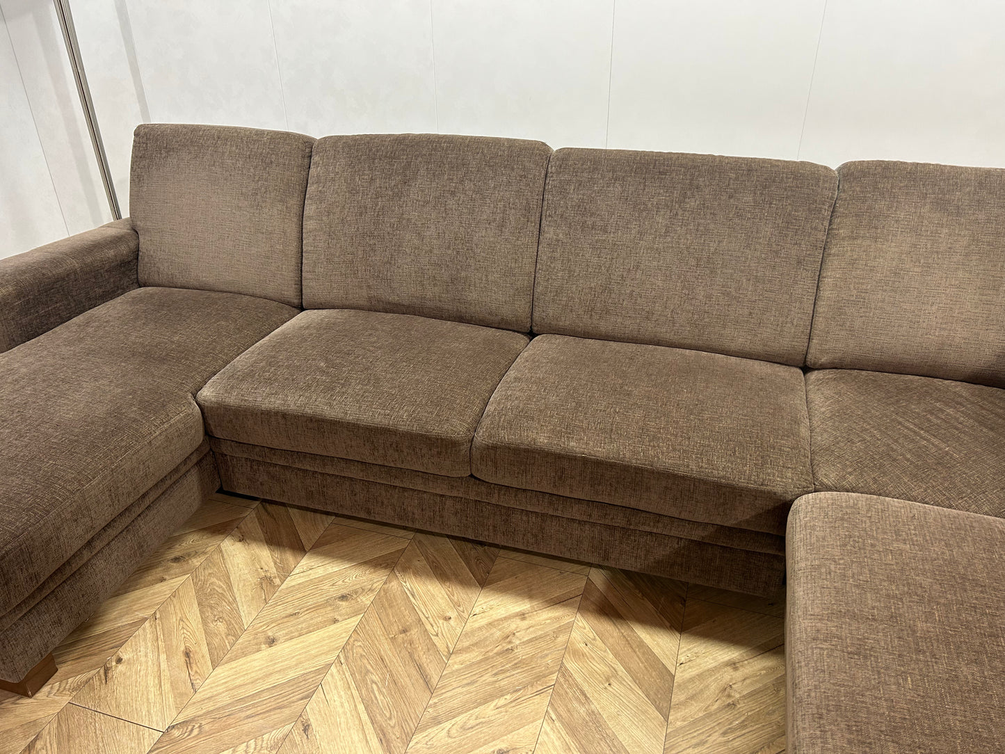 Multifunctionele H&H Bruine U Bank ~ Slaapfunctie ~ Opbergruimte