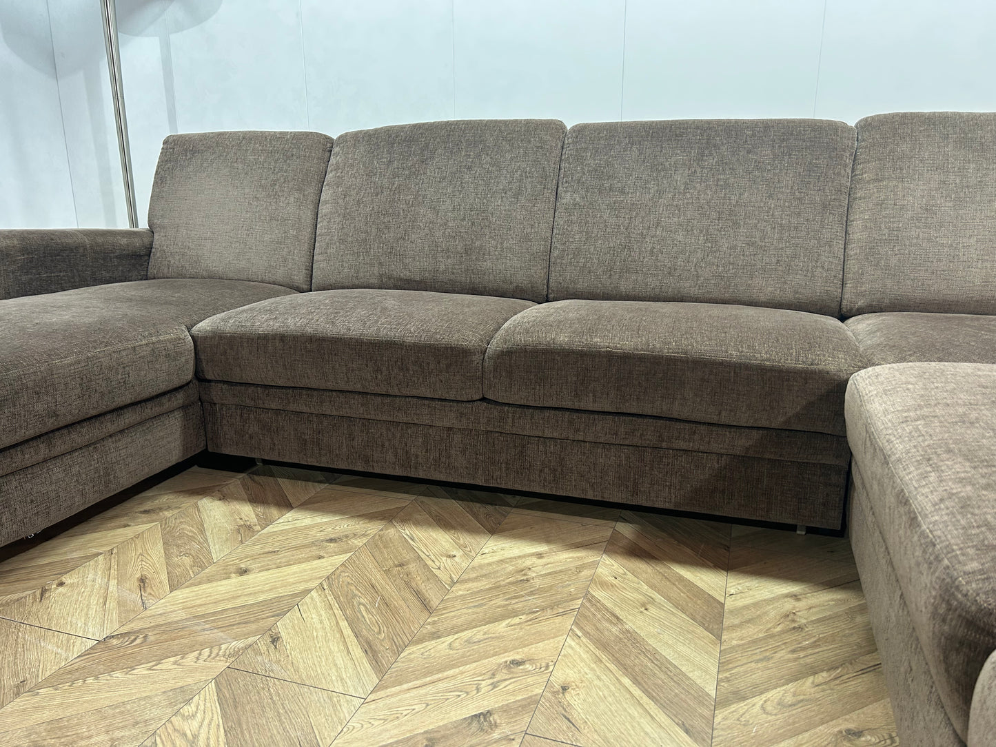 Multifunctionele H&H Bruine U Bank ~ Slaapfunctie ~ Opbergruimte
