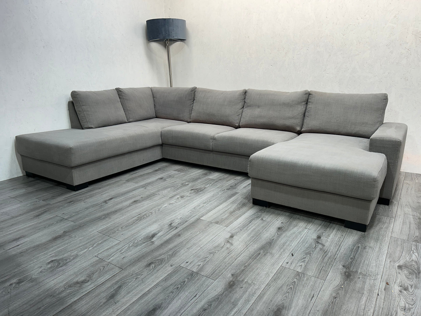 Licht Grijze U Bank ~ Losse Rugkussens Met Afneembare Hoezen