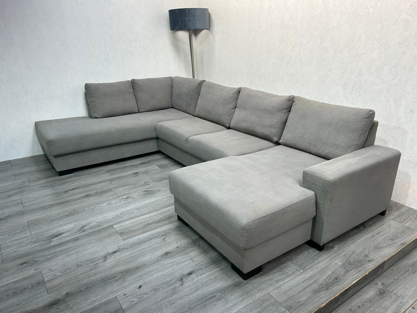 Licht Grijze U Bank ~ Losse Rugkussens Met Afneembare Hoezen