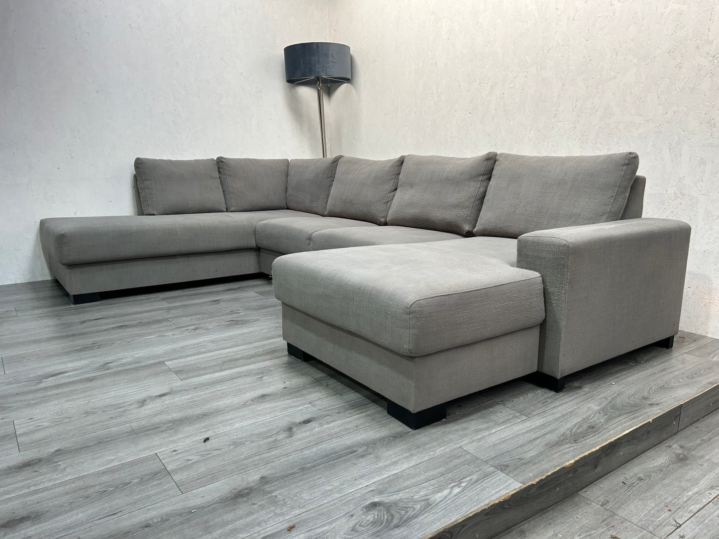 Licht Grijze U Bank ~ Losse Rugkussens Met Afneembare Hoezen