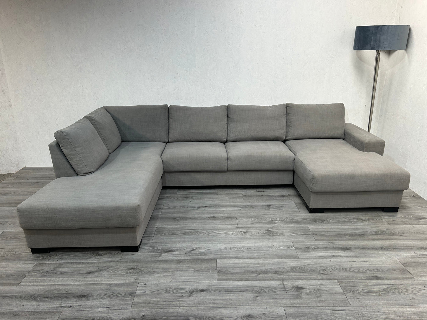 Licht Grijze U Bank ~ Losse Rugkussens Met Afneembare Hoezen