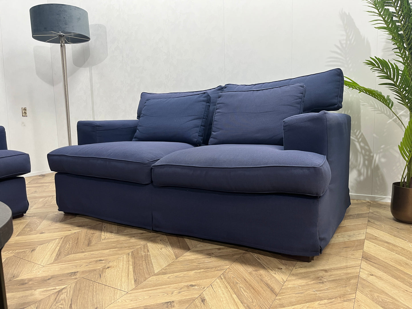 Blauwe Banken Set ~ Losse Kussens Met Afneembare Hoezen