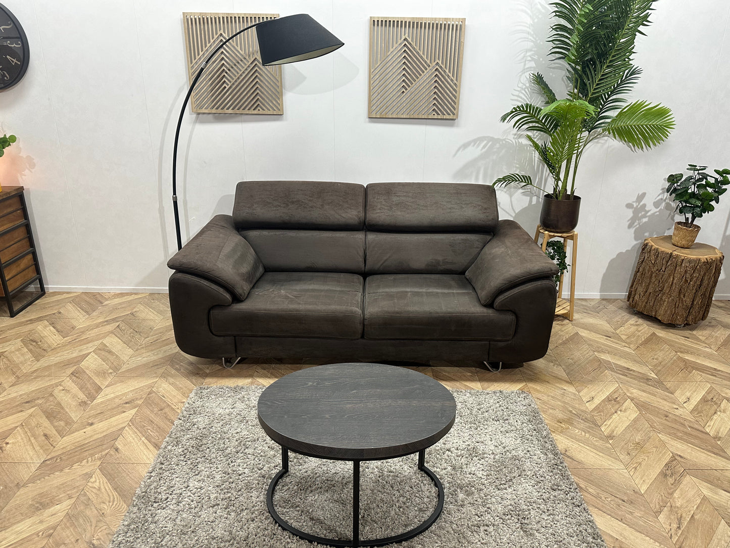 H&H Antraciet 2.5-Zits Bank ~ Verstelbare Hoofdsteunen