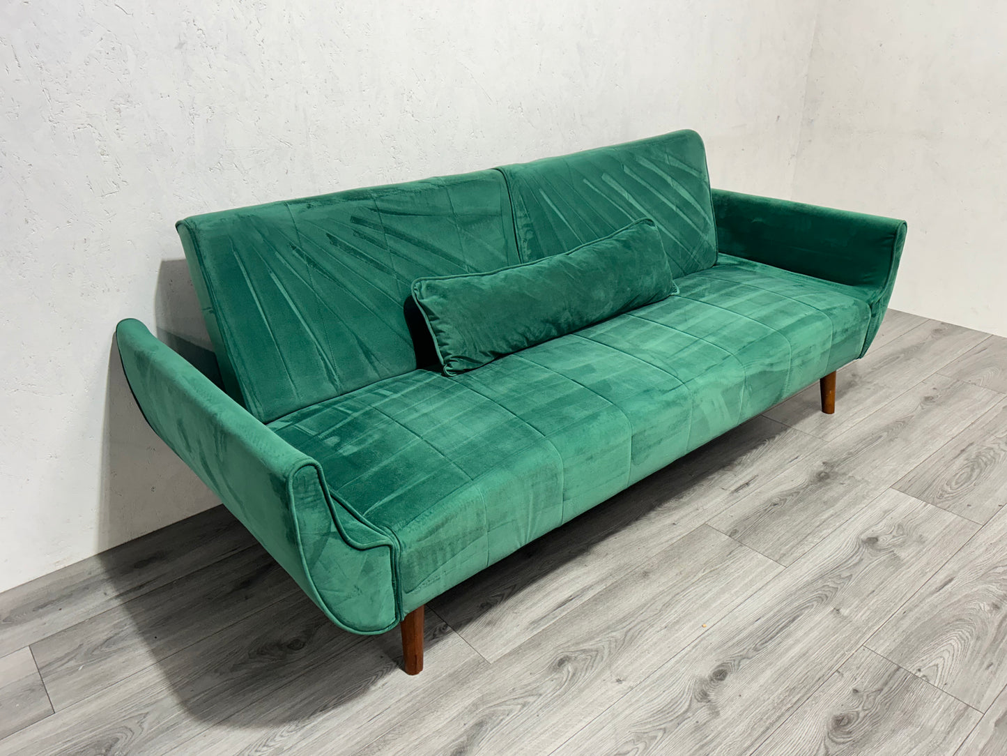 Velvet Groene 2,5-Zits Bank ~ Slaapfunctie