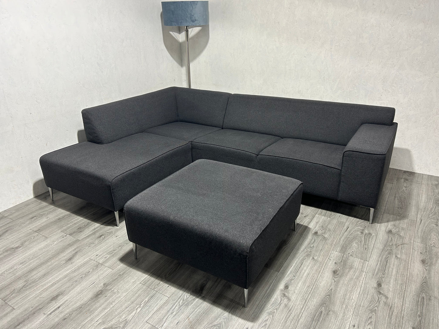 Antraciet Hoekbank Inc. hocker