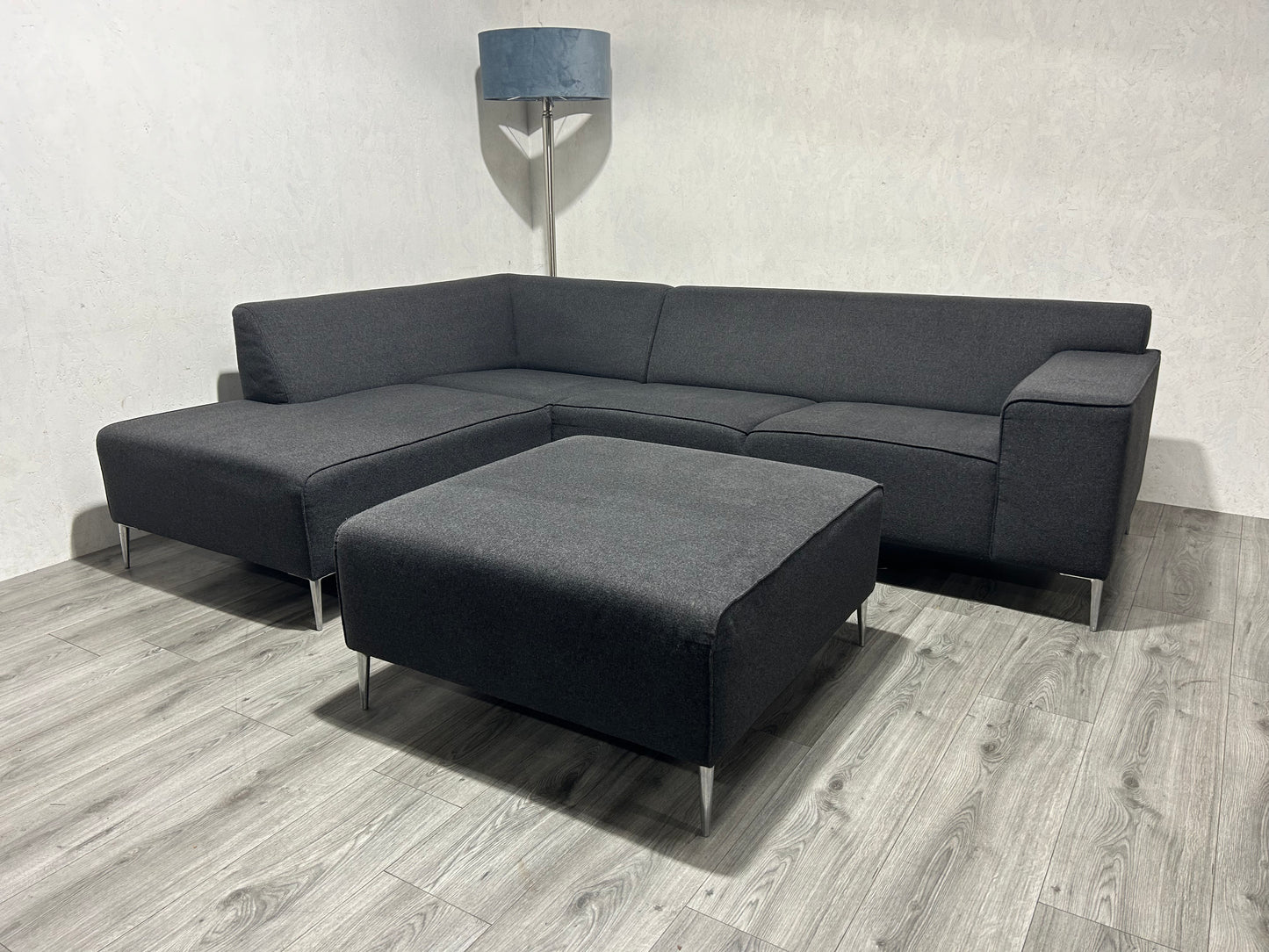 Antraciet Hoekbank Inc. hocker