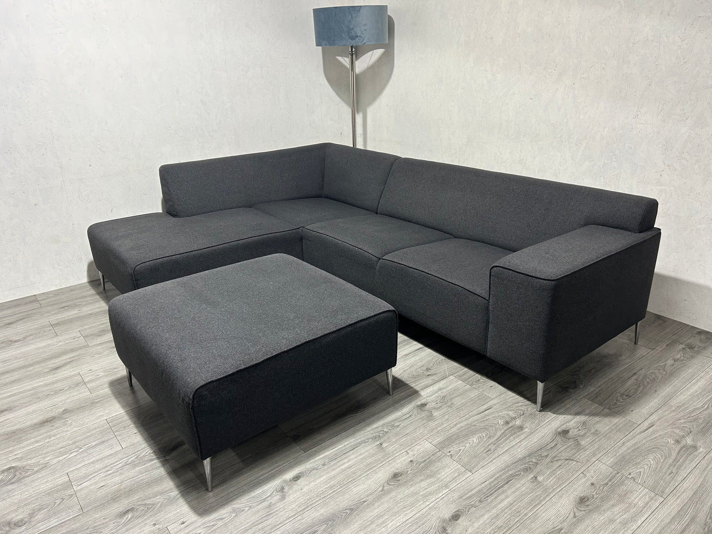 Antraciet Hoekbank Inc. hocker