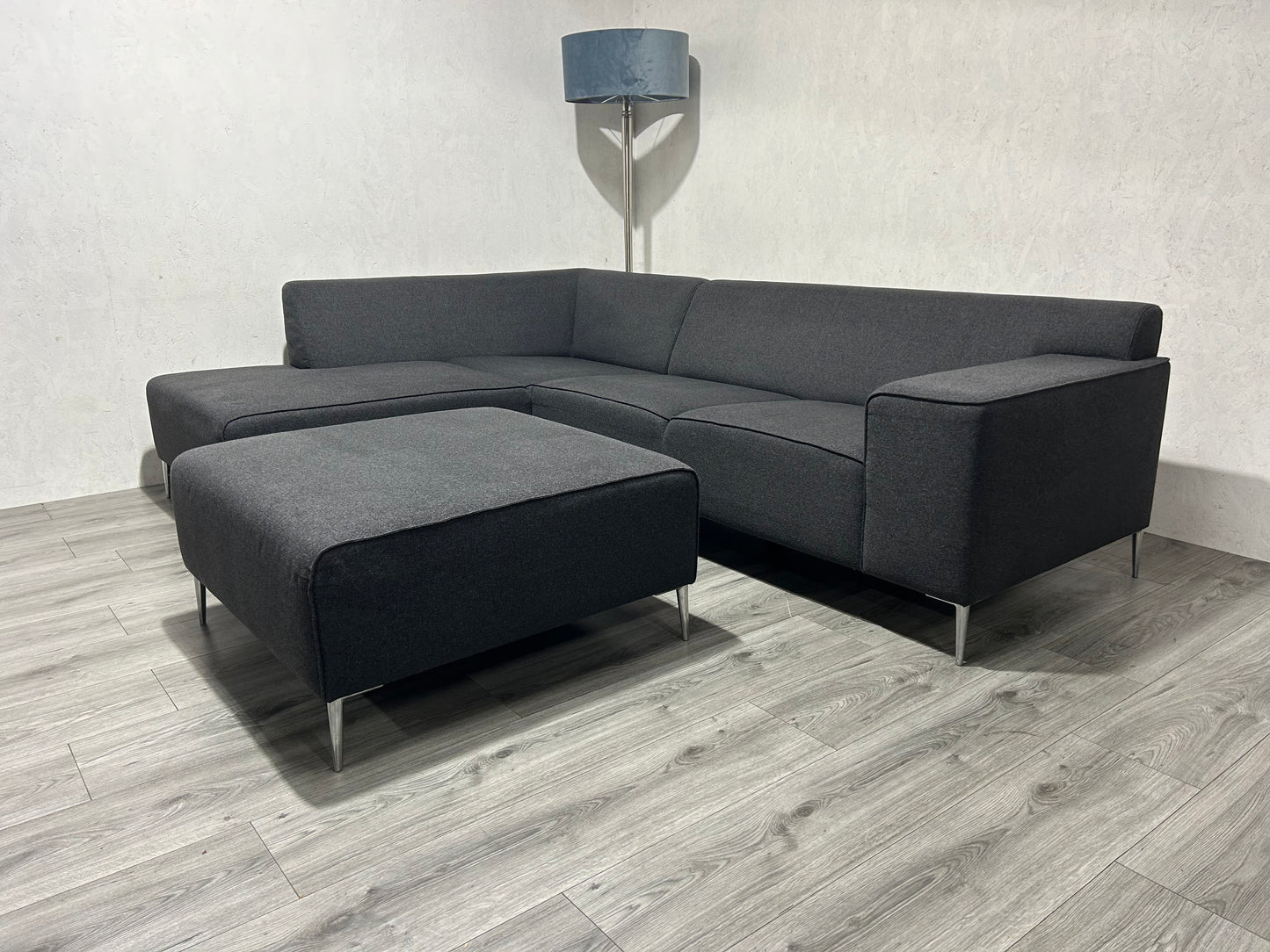 Antraciet Hoekbank Inc. hocker