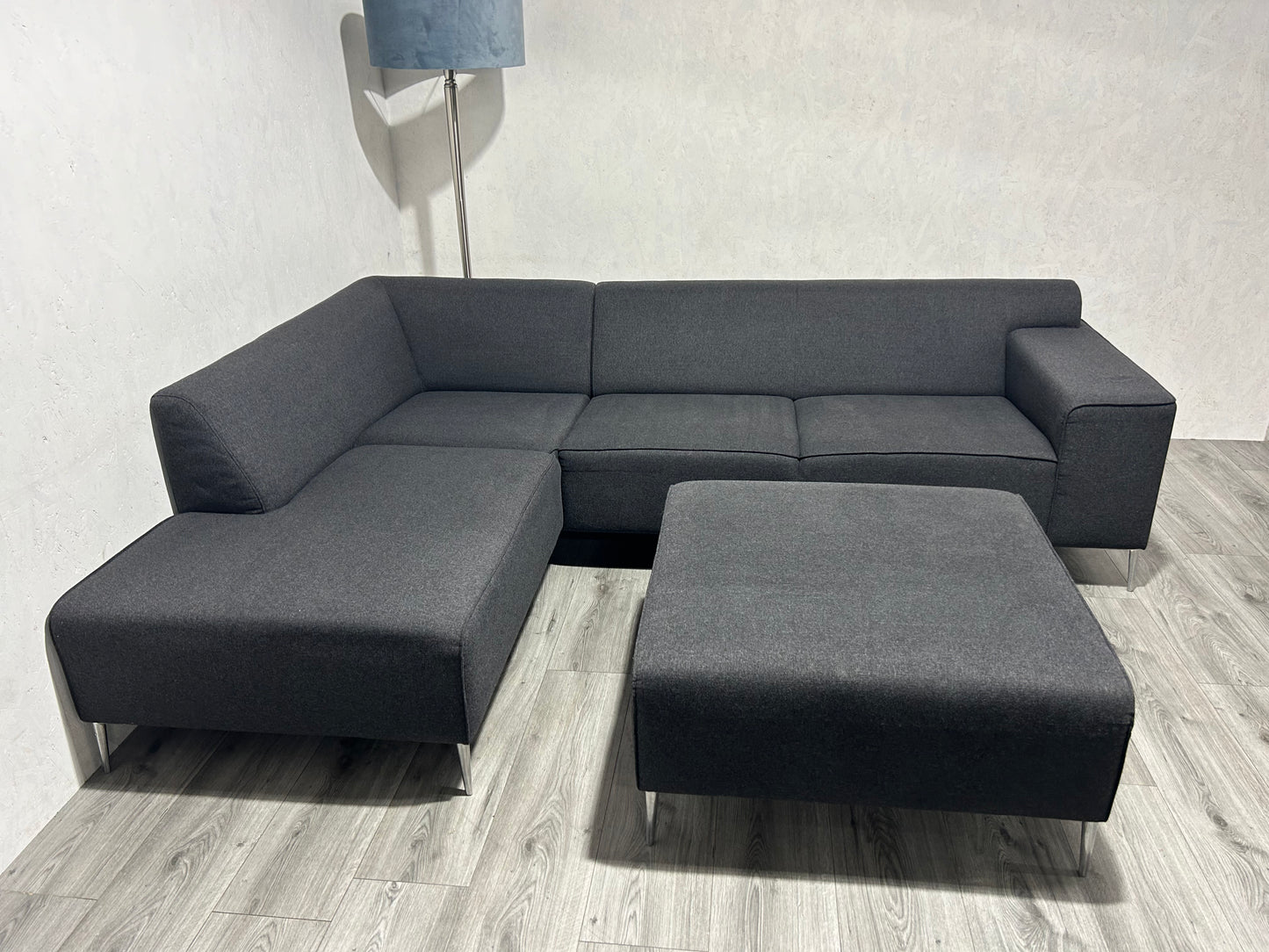 Antraciet Hoekbank Inc. hocker