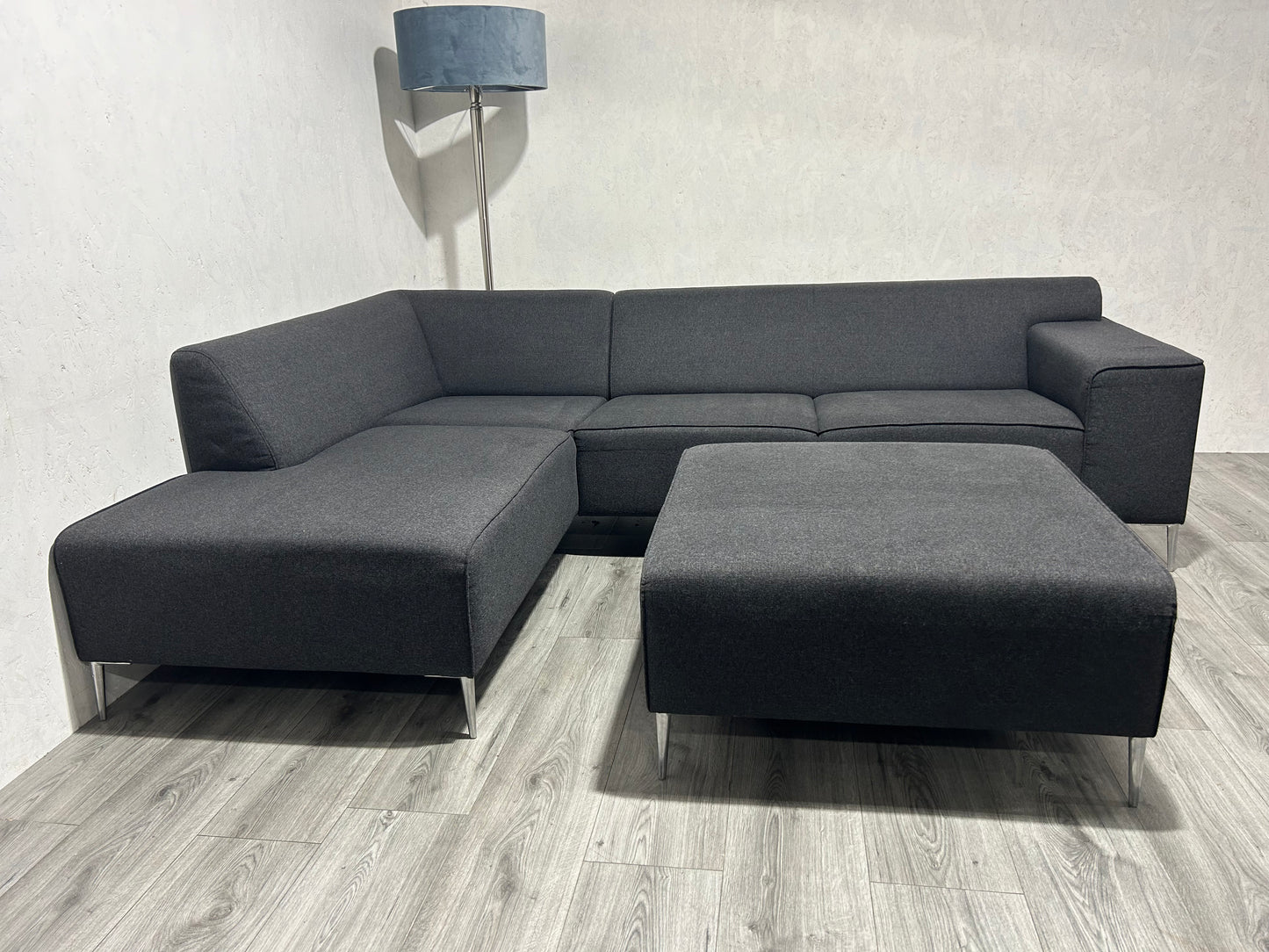 Antraciet Hoekbank Inc. hocker