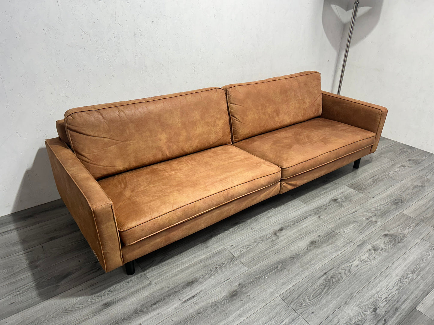 Umix Cognac Bruine 3-Zits Bank ~ Nieuwstaat