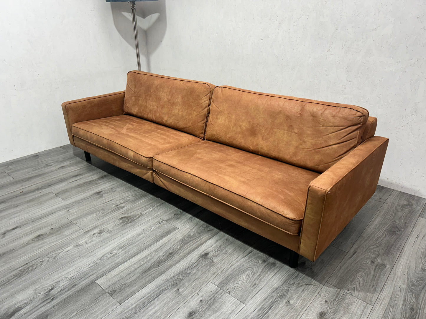 Umix Cognac Bruine 3-Zits Bank ~ Nieuwstaat