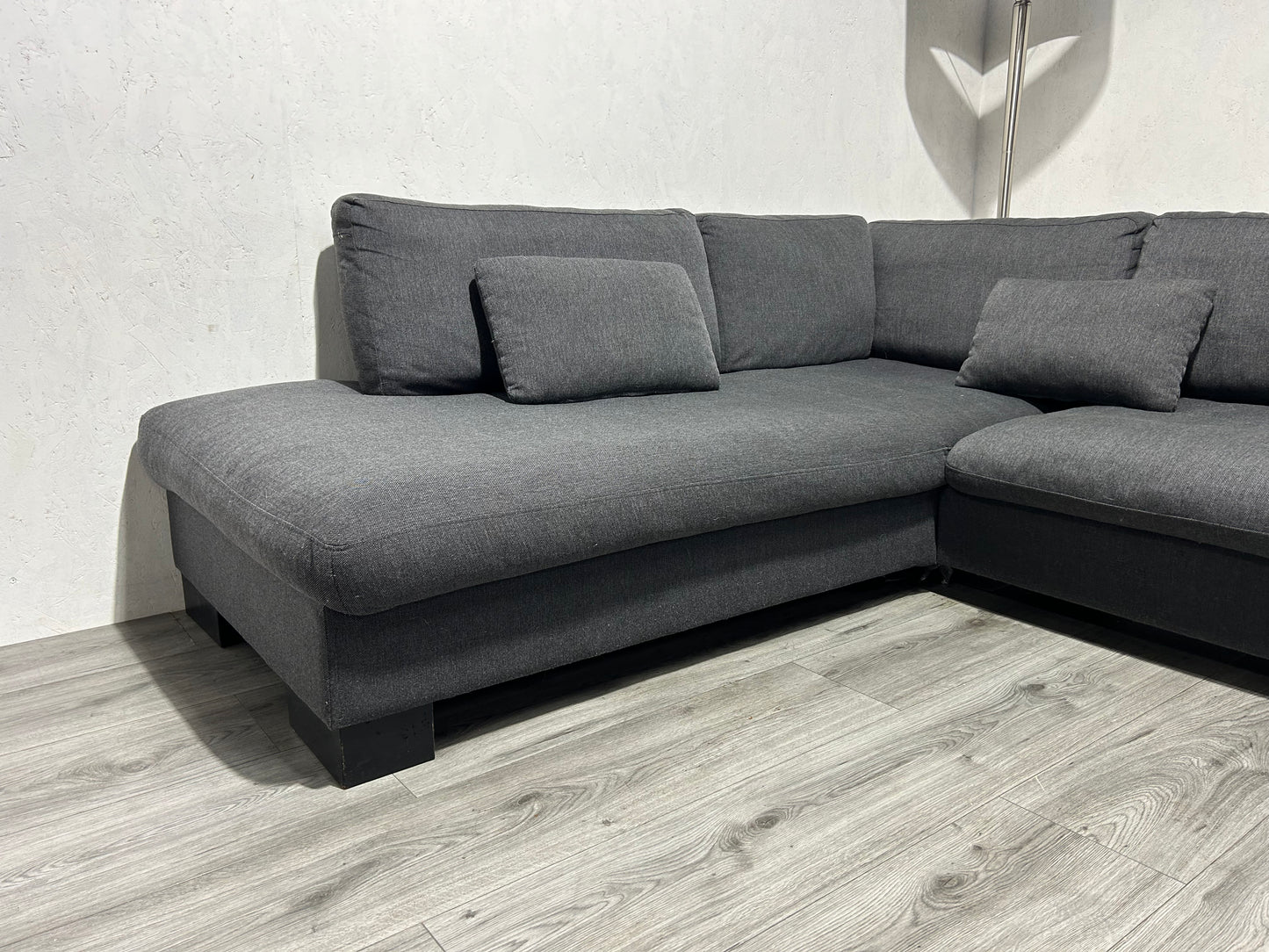 Antraciet Hoekbank ~ Losse Kussens Met Afbeembare Hoezen