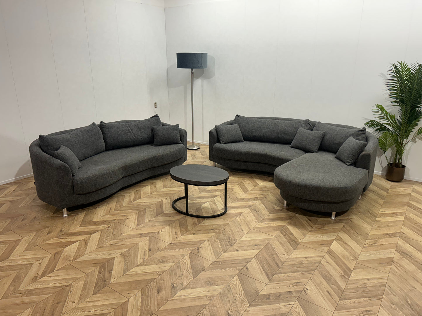 N-Joy Antraciet Design Banken Set ~ Losse Rugkussens Met Afneembare Hoezen