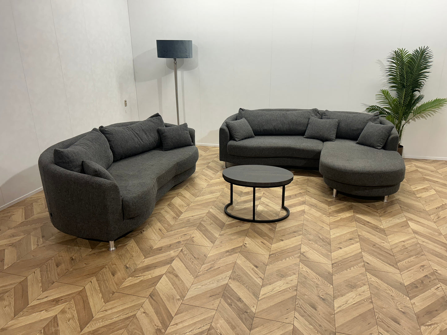 N-Joy Antraciet Design Banken Set ~ Losse Rugkussens Met Afneembare Hoezen