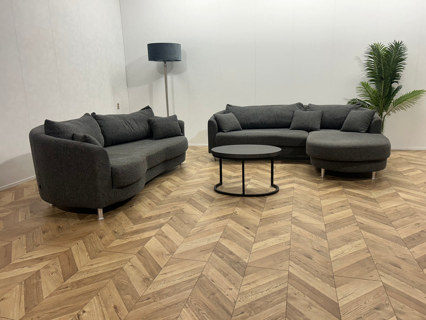 N-Joy Antraciet Design Banken Set ~ Losse Rugkussens Met Afneembare Hoezen