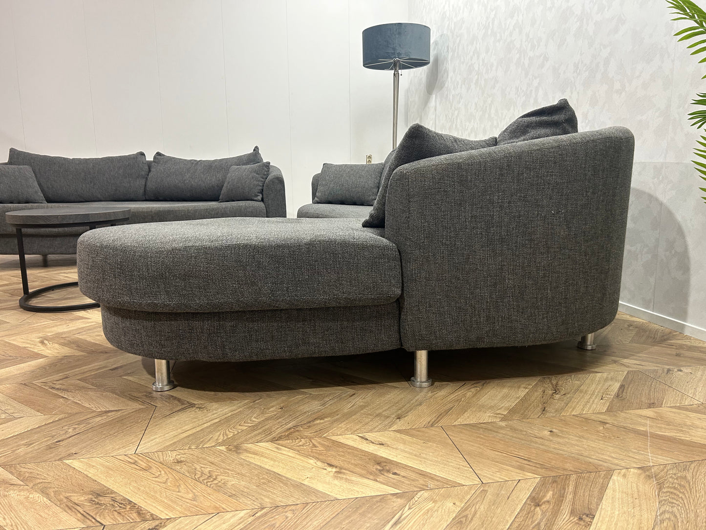 N-Joy Antraciet Design Banken Set ~ Losse Rugkussens Met Afneembare Hoezen