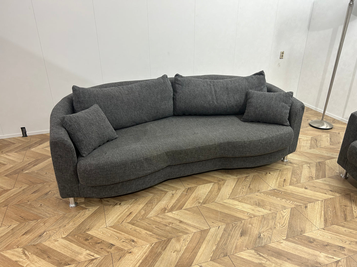 N-Joy Antraciet Design Banken Set ~ Losse Rugkussens Met Afneembare Hoezen