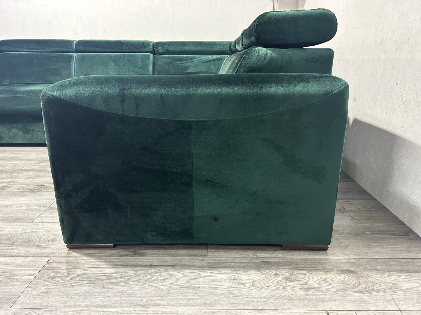 !Showroom Model! Donker Groene Velvet U Bank ~ Slaapfunctie ~ Opbergruimte